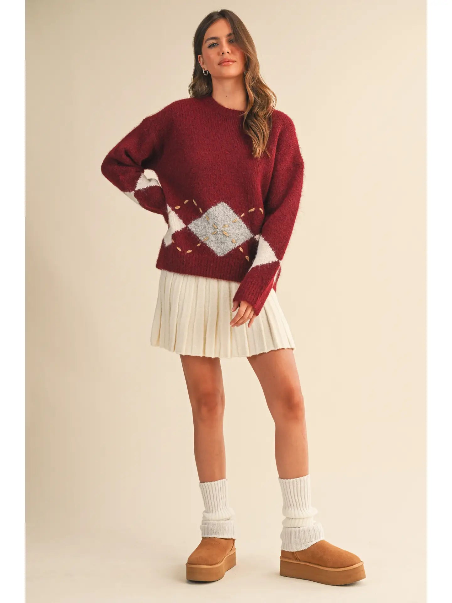 Argyle Border Sweater