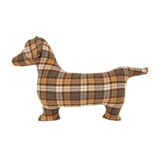 Plaid Dachshund Pillow