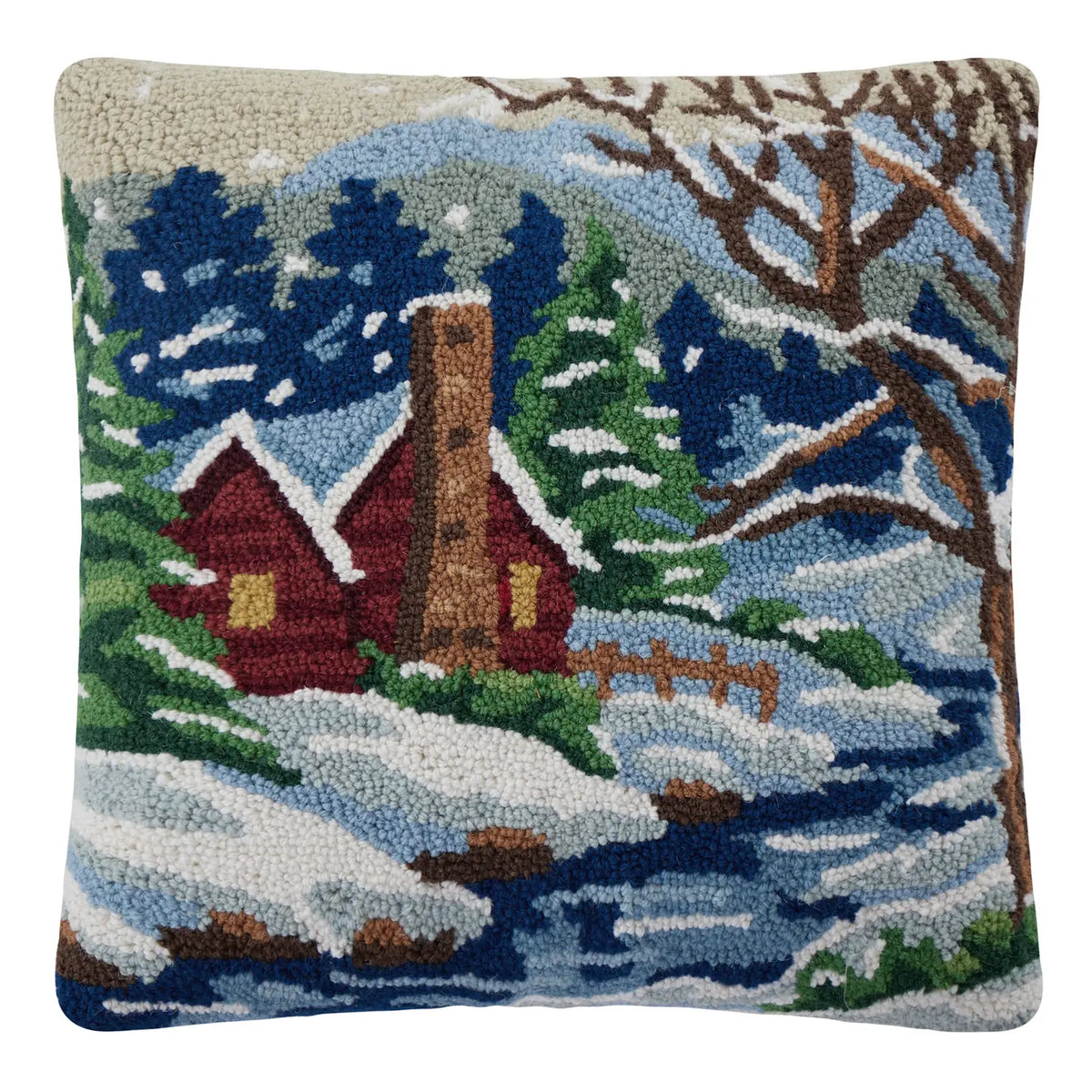 Snowy Cabin Hook Pillow