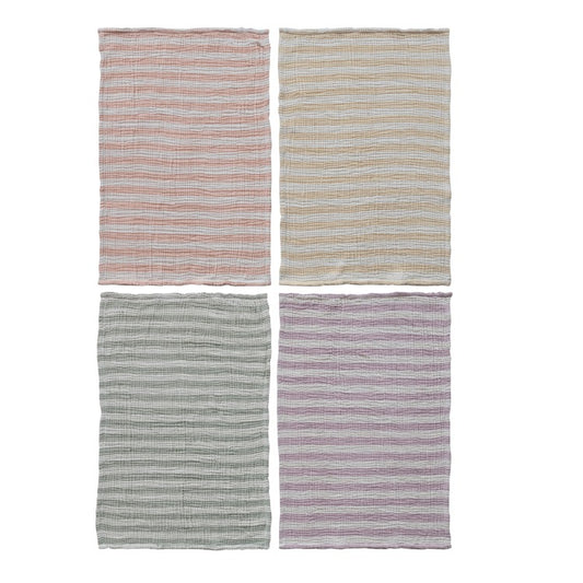 Woven Cotton Double Cloth Striped Tea Towel