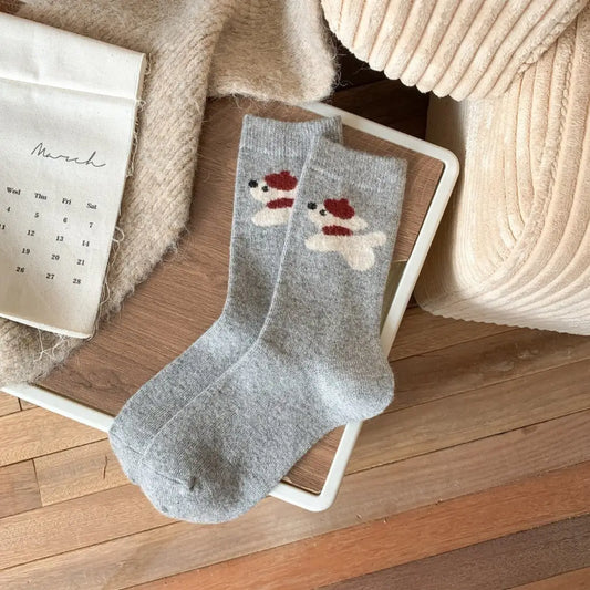 Dog in Hat Mid-calf Socks