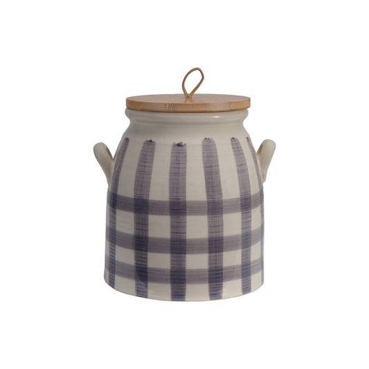 Stoneware Canister w/lid & Handles