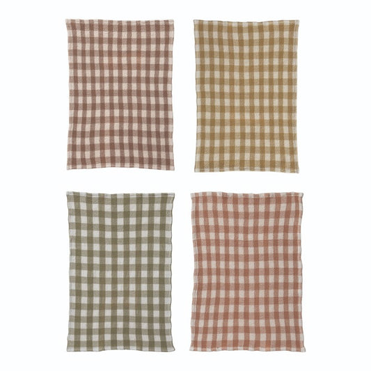 Gingham Waffle Weave Tea Towel