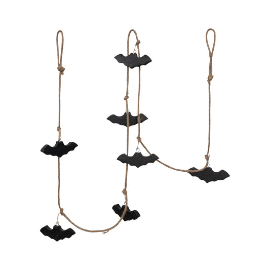 72"L Mango Wood and Jute Rope Bats Garland