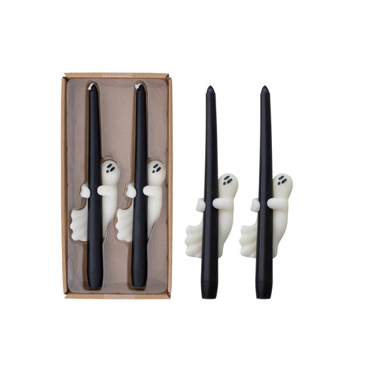 10" Unscented Taper Candles with Ghost in Box Set of 2