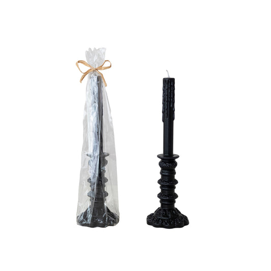 10" Unscented Taper in Taper Holder Shaped Candle
