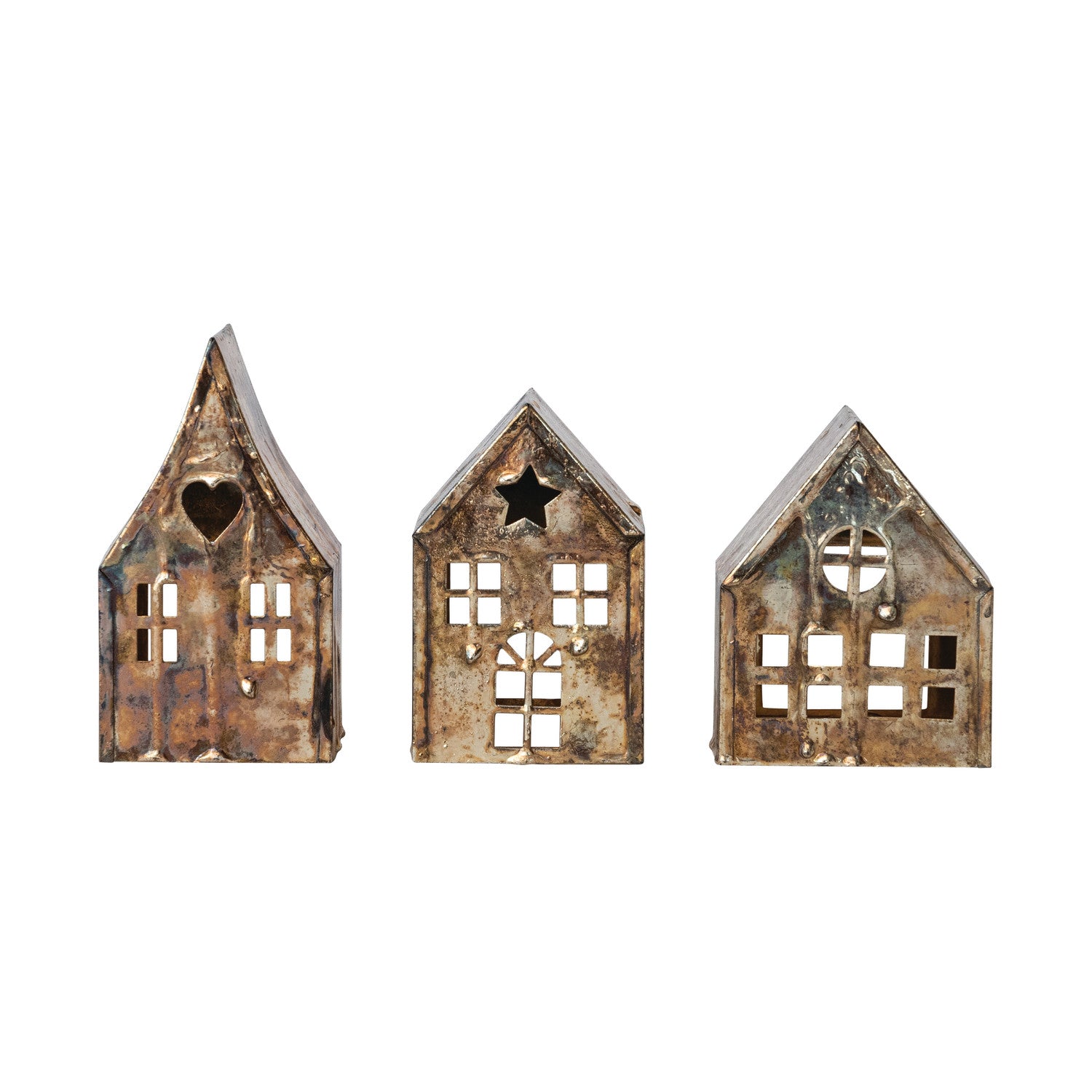 Metal House Tealight Holder with Open Back, 3 Styles