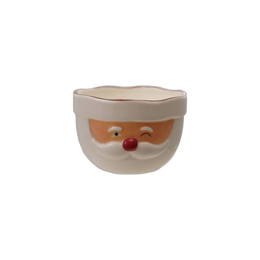 Small Stoneware Santa Head Shaped Mixing Bowl