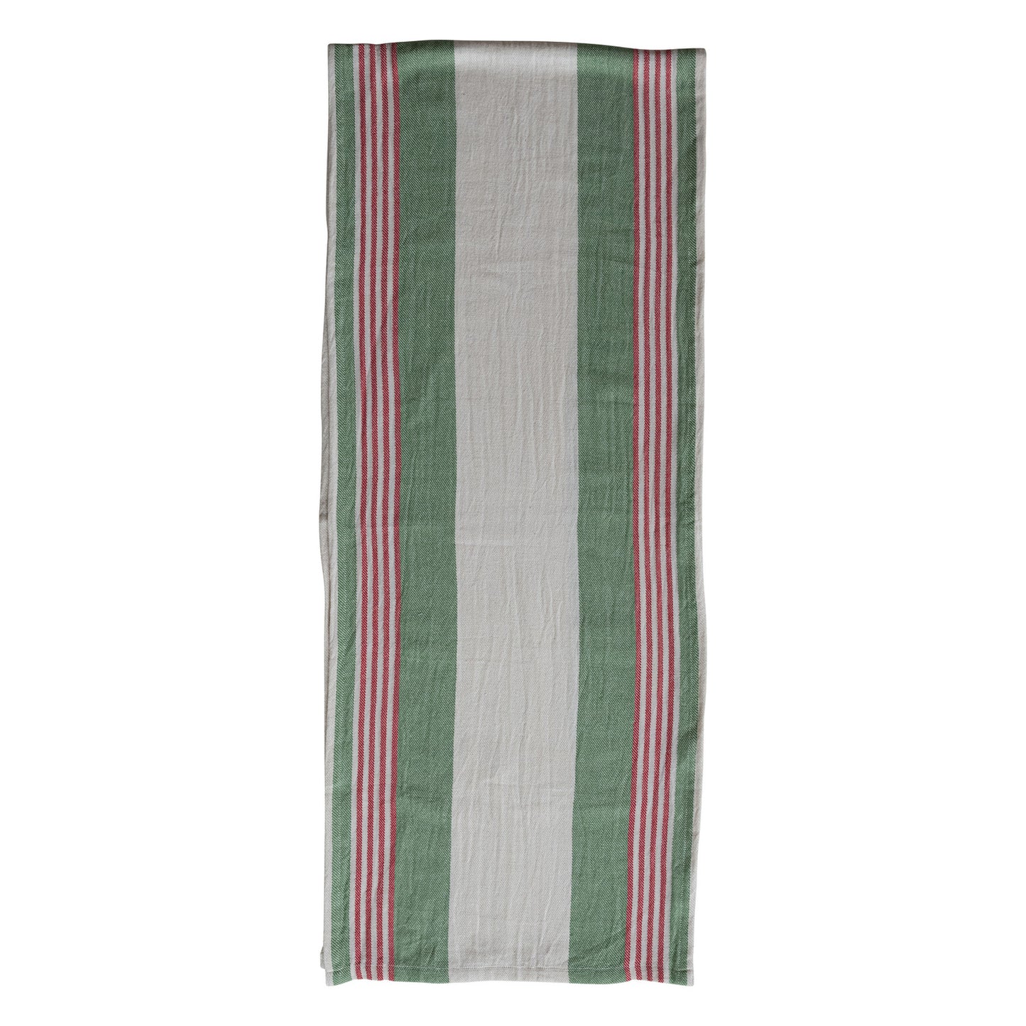 Woven Cotton Flour Sack Table Runner with Stripes