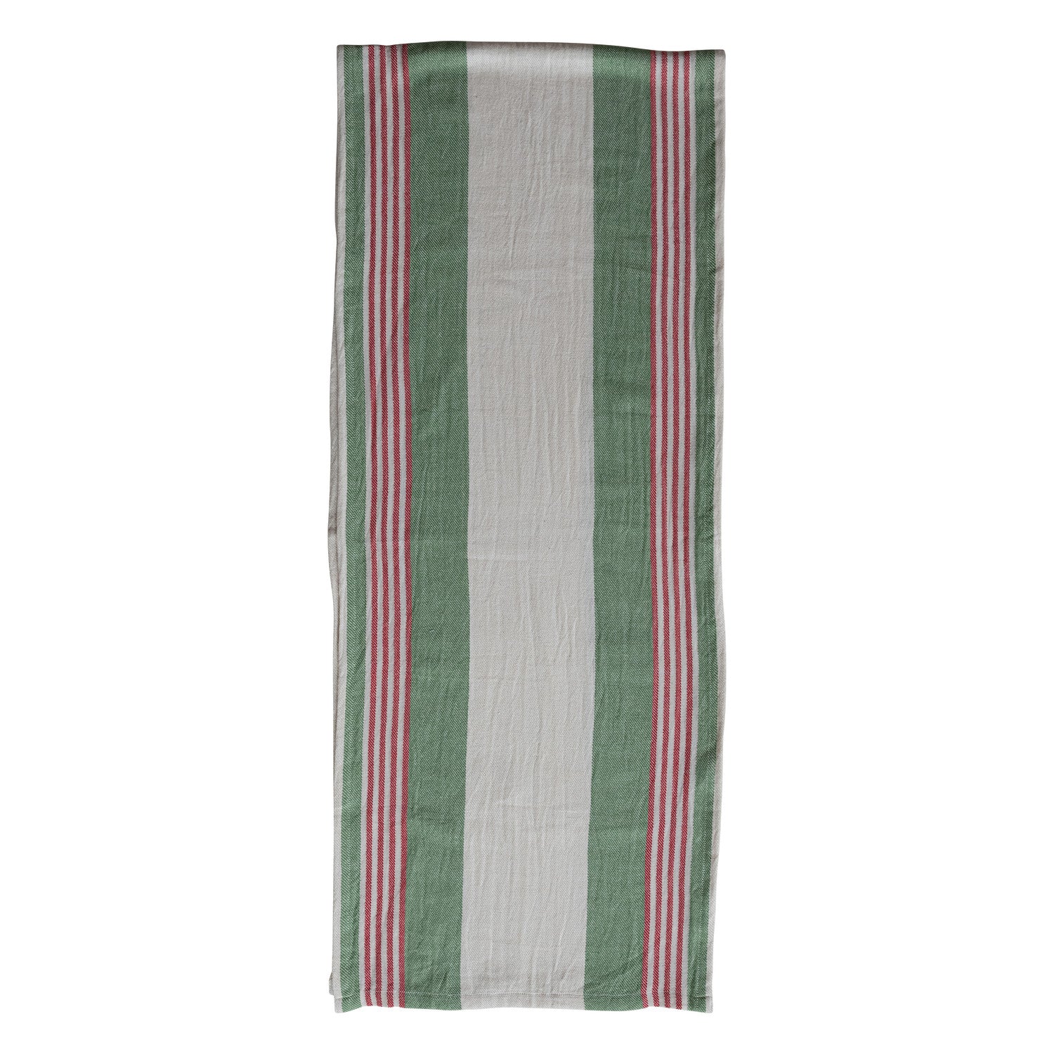 Woven Cotton Flour Sack Table Runner with Stripes