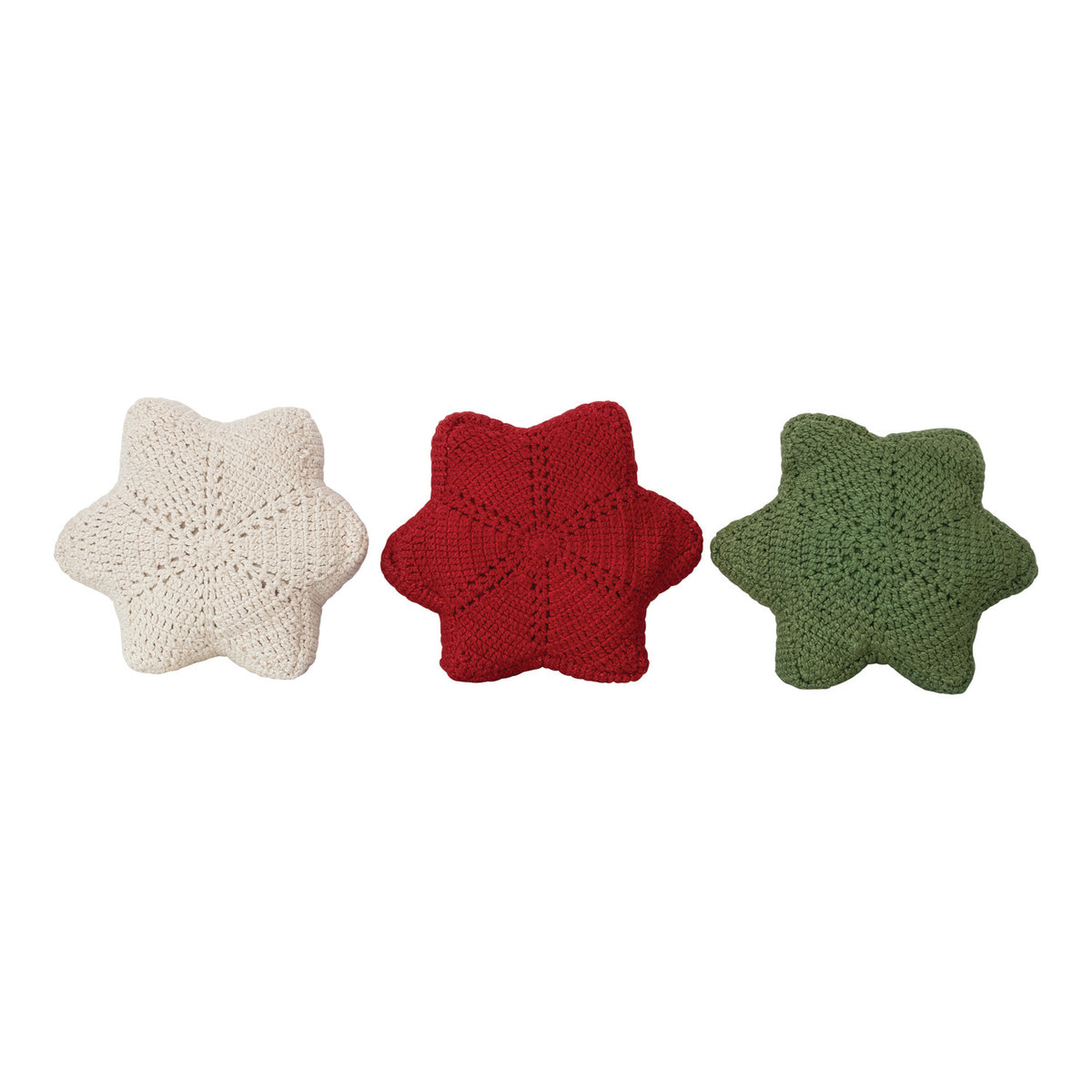 16"L x 16"W Cotton Crocheted Pillow