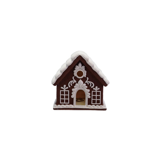 Resin Gingerbread House with LED Light (Requires 3-AAA Batteries)