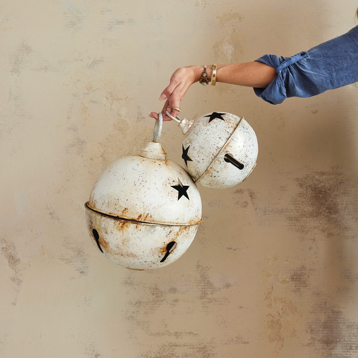 Metal Bell with Star Cut-Outs