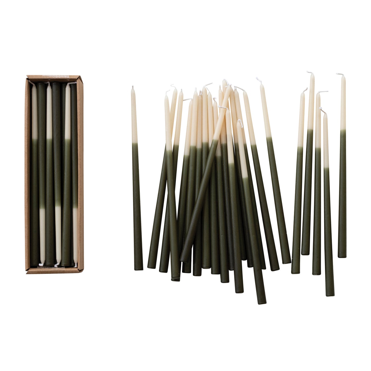 Two-Tone Thin Taper Candles in Box 24