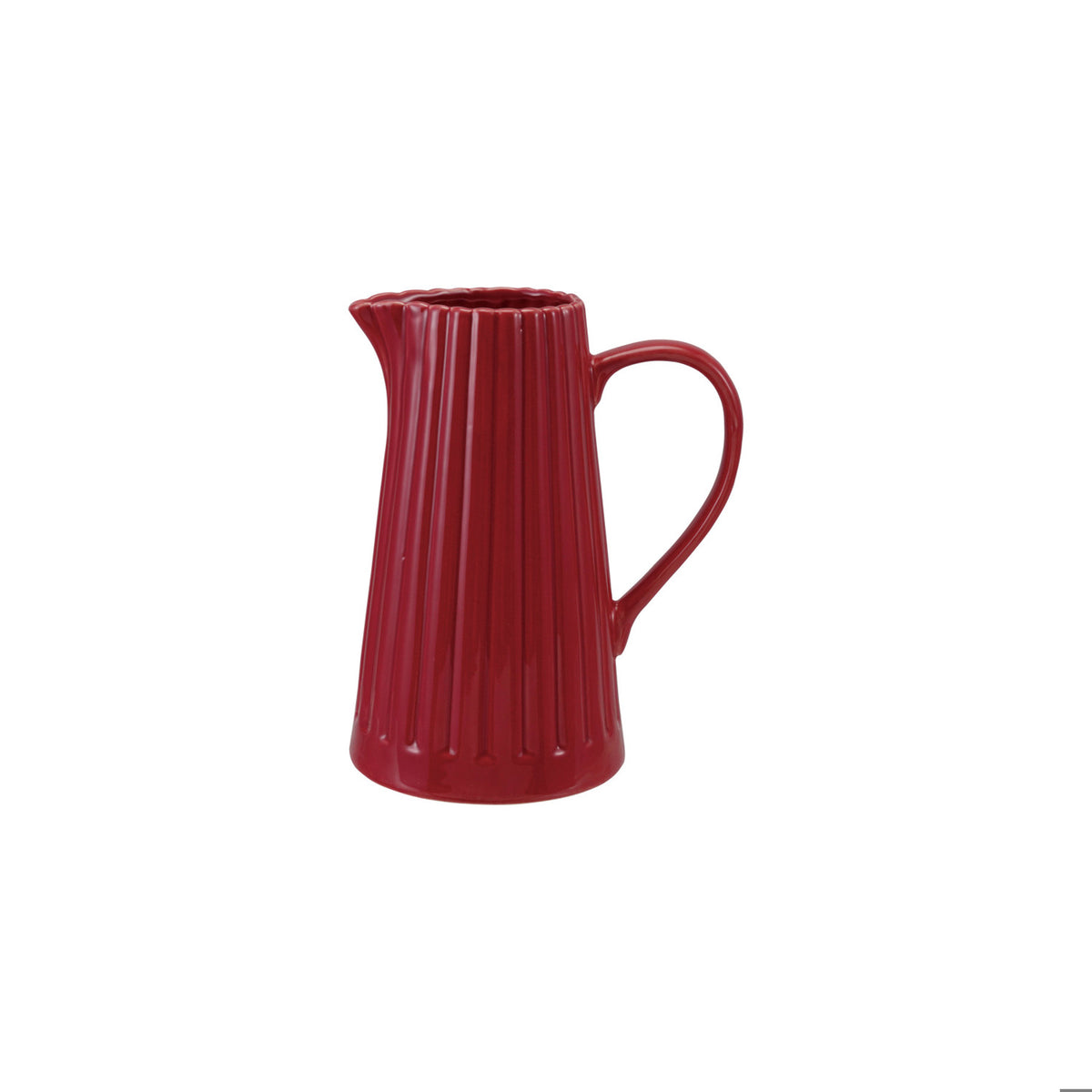 40 oz. Stoneware Ribbed Pitcher Red