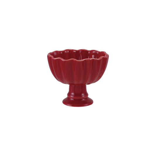 Stoneware Footed Bowl Red