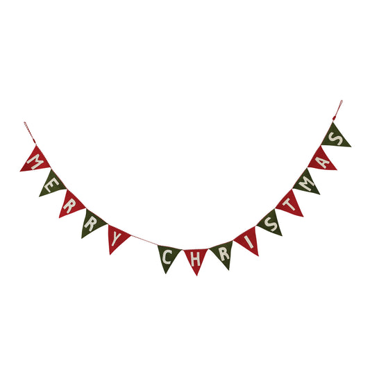 Handmade Wool Felt Pennant Banner "Merry Christmas"