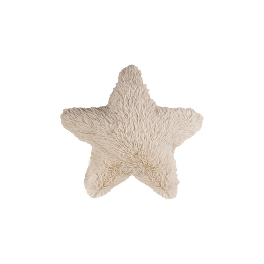 18" Faux Fur Star Shaped Pillow, Tan Color