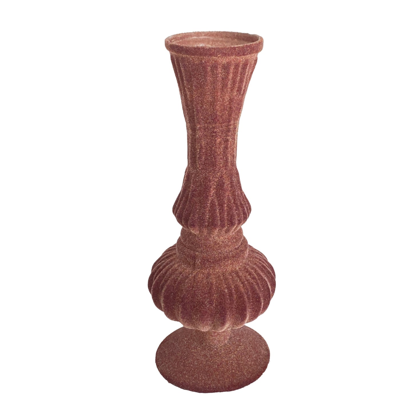 Embossed Flocked Glass Footed Vase