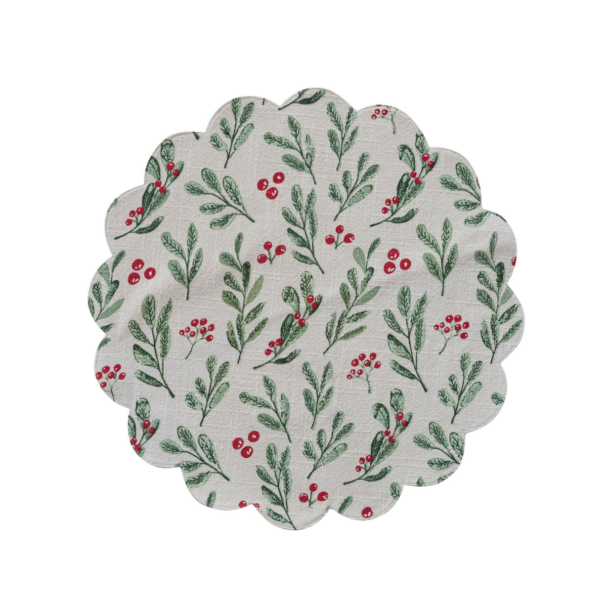 15" Cotton Mistletoe Placemat