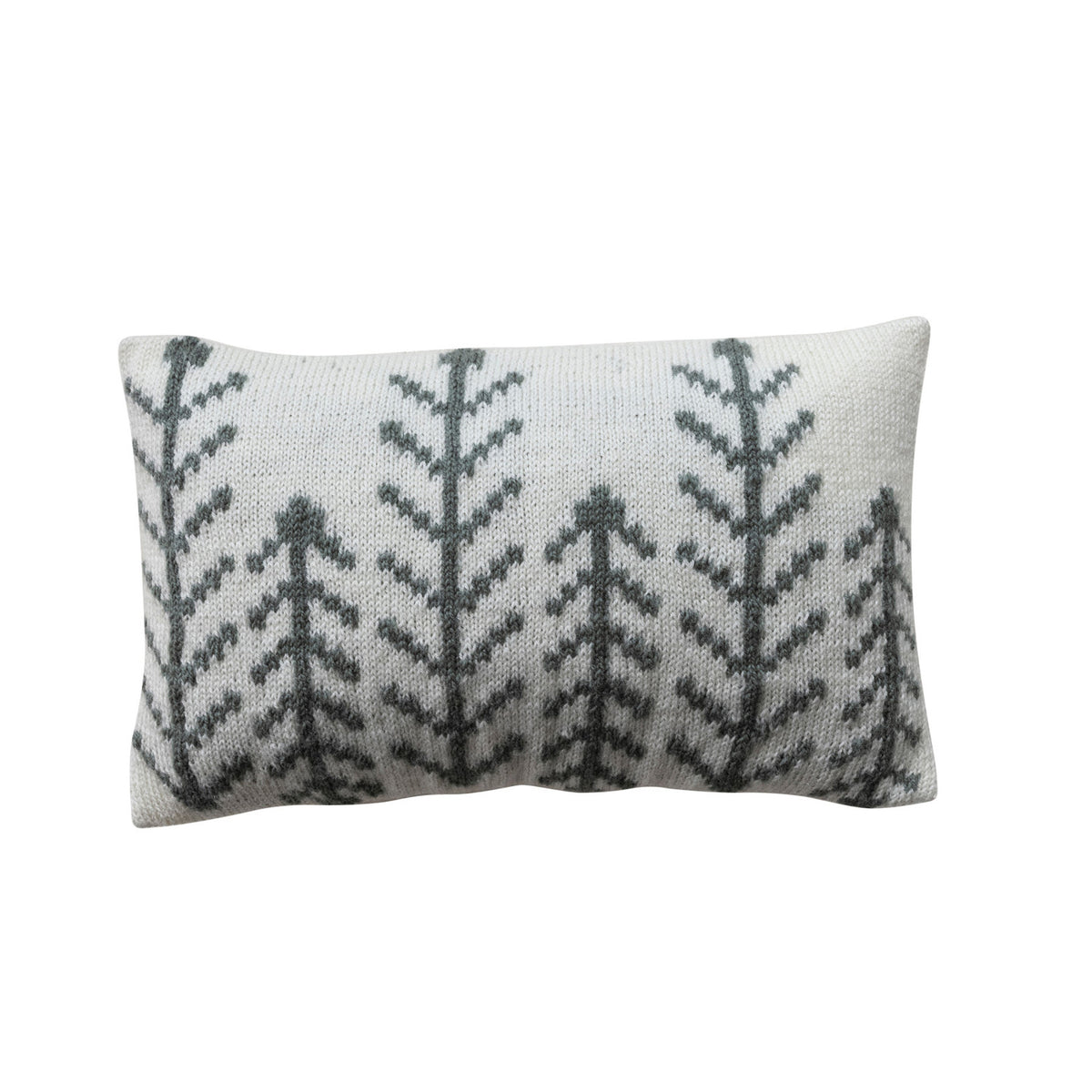 Knit Lumbar Pillow with Trees