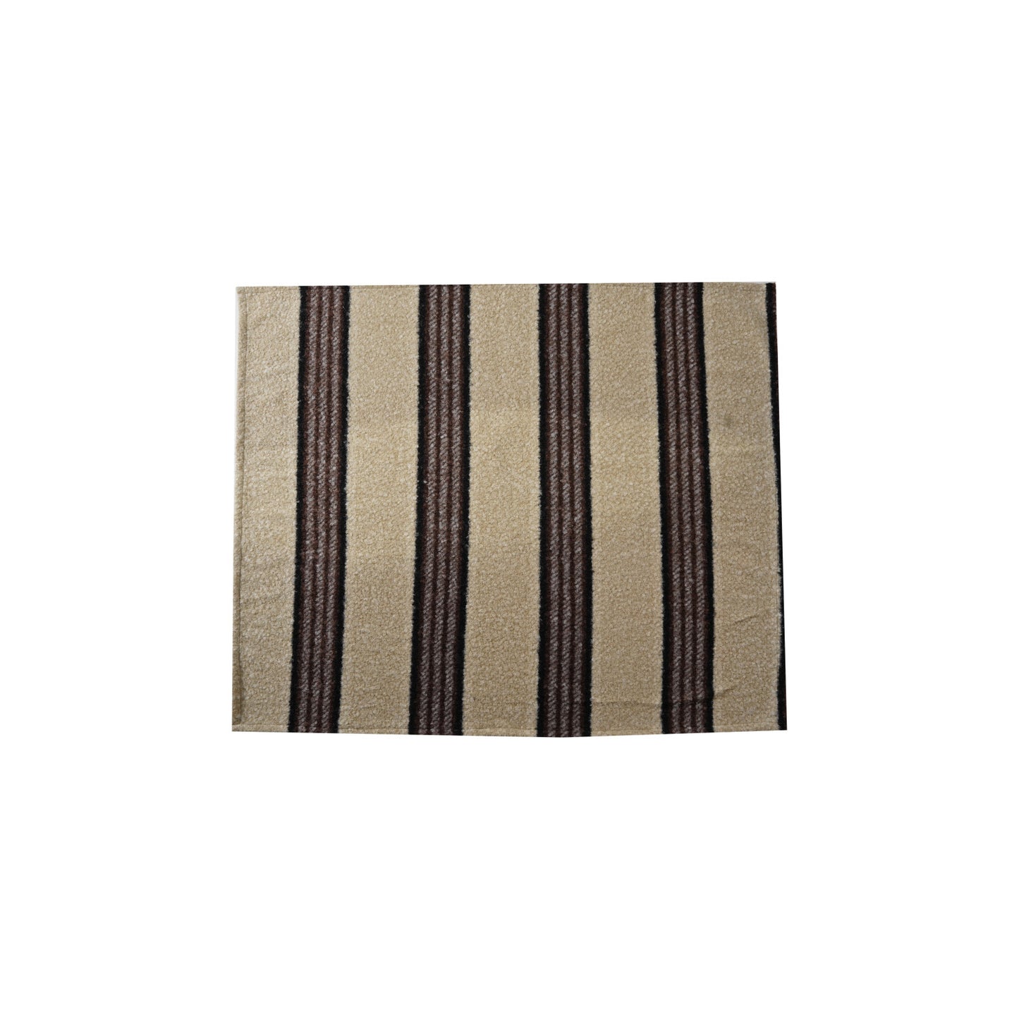 Fabric Faux Sherpa Throw with Stripes, Black & Grey