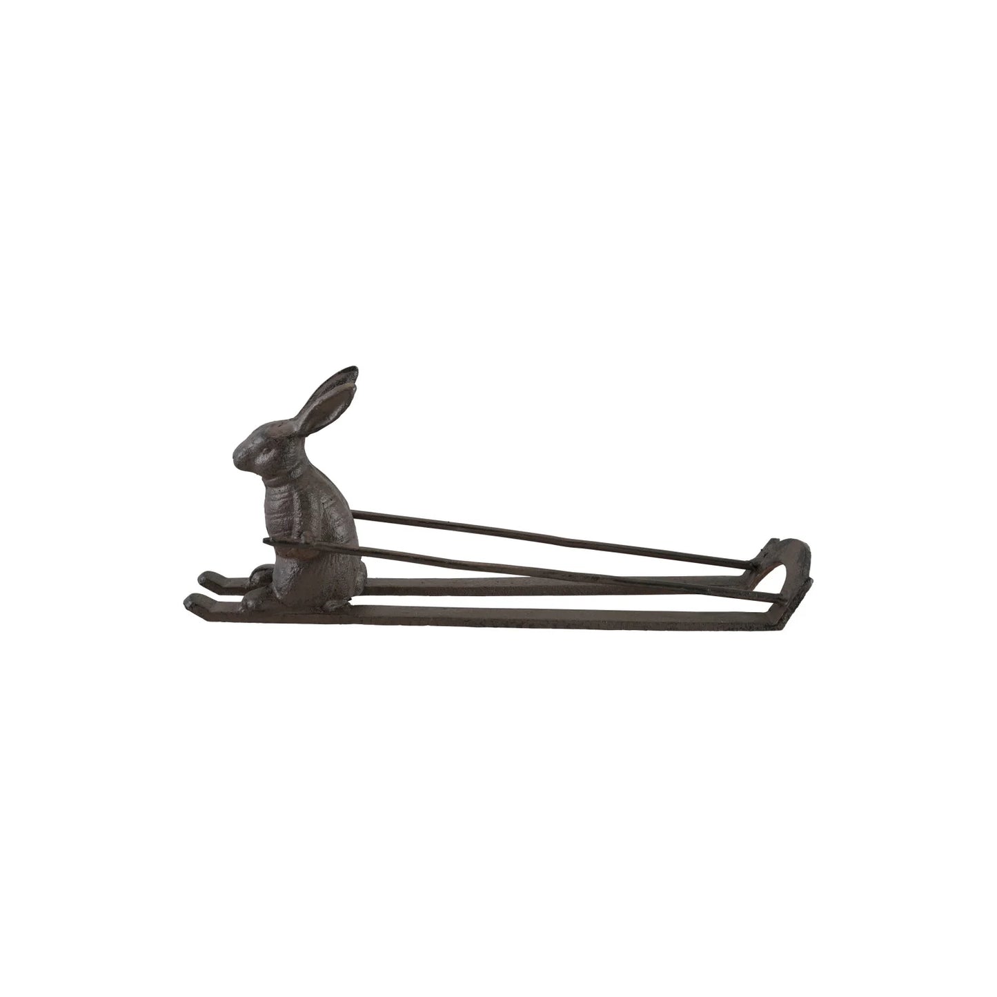 Cast Iron Rabbit on Skis Bottle Holder