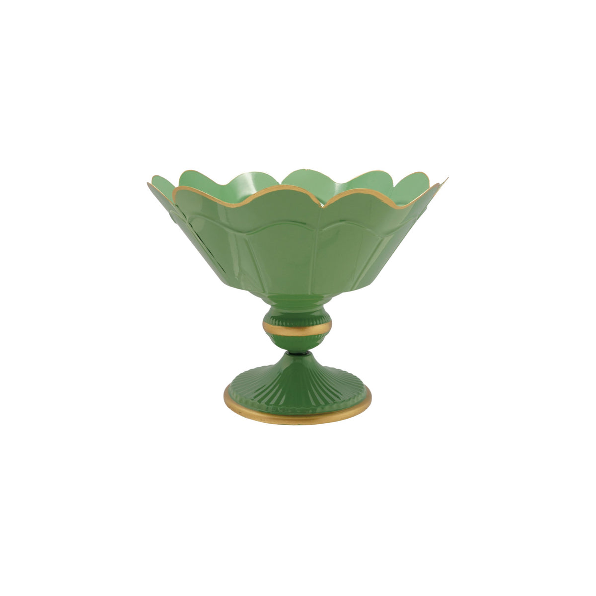 Decorative Metal Scalloped Footed Container
